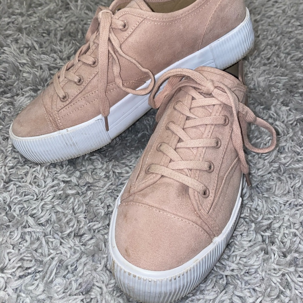 divided h&m pink platform sneaker shoes size 9.5